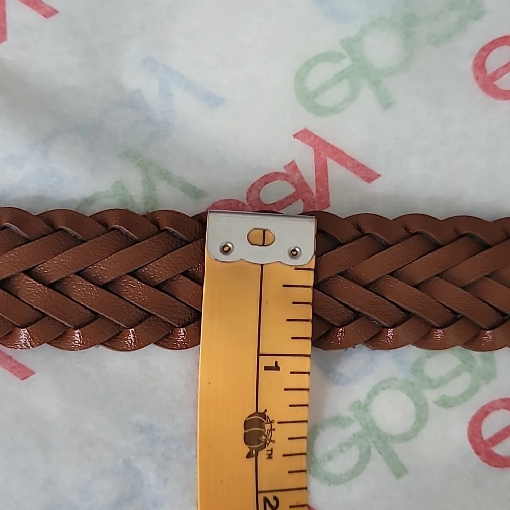 Brown Weaved Faux Leather belt Sz 12 Kids